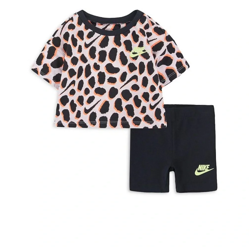 Nike leopard print top bottom set t shirt leggings matching set - Picture 1 of 7